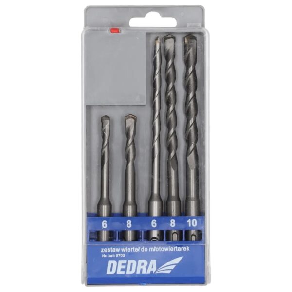 Set 5 burghie SDS+ pentru beton 6-10 mm cu percuție DEDRA