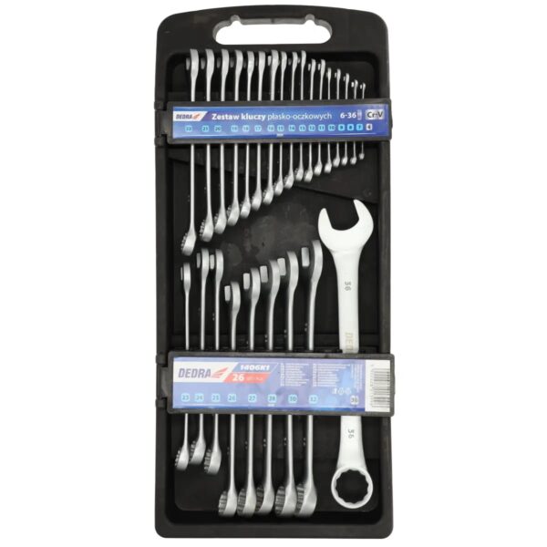 Set 26 chei combinate CrV 6-36 mm JUMBO pentru atelier DEDRA