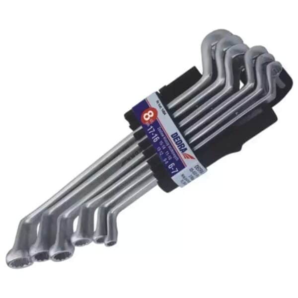 Set 6 chei inelare îndoite CrV 6x7-16x17 mm pentru service DEDRA