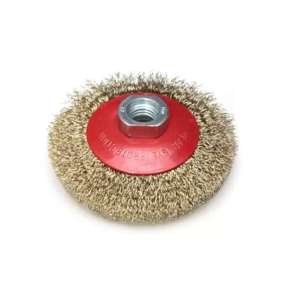 Perie disc 100 mm M14 cu sârmă placată cu alamă DEDRA