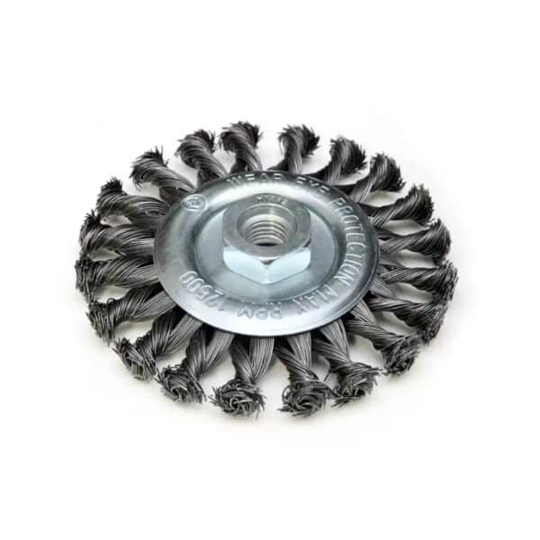 Perie disc 115 mm M14 din sârmă de oțel împletită DEDRA