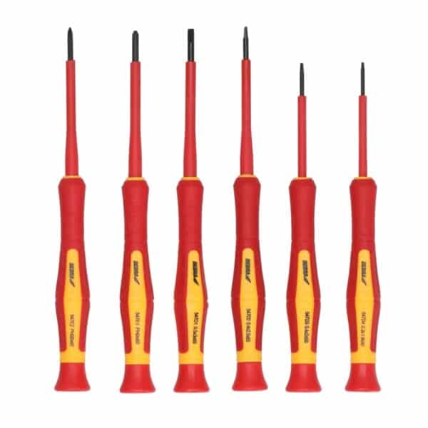 Set 6 șurubelnițe de precizie izolate VDE 1000V DEDRA