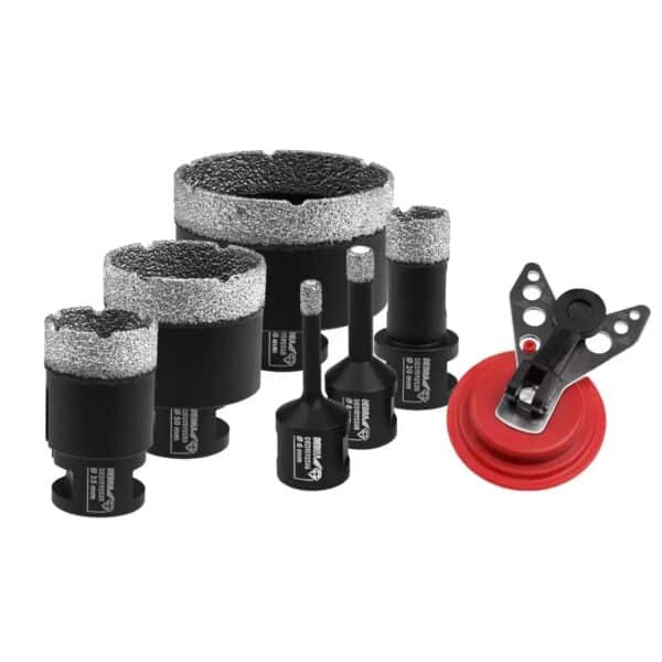 Set 6 carote diamantate M14 6-68 mm cu ghidaj pentru lucru curat