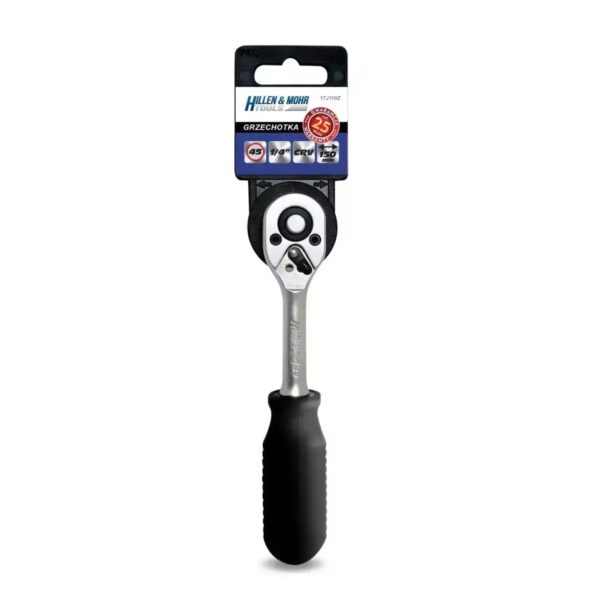 Clichet drept Hillen & Mohr 1/4", 45 dinți, Oțel CrV 6140, 150mm