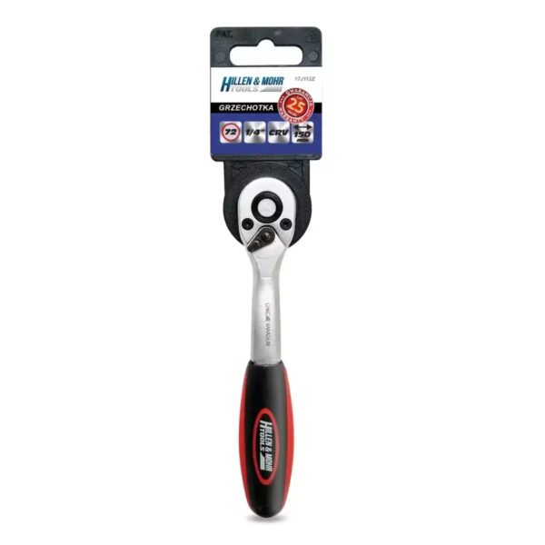 Clichet îndoit Hillen & Mohr 1/4", 72 dinți, Oțel CrV 6140, 150mm