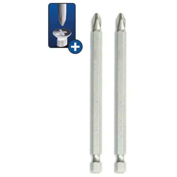 Capete șurubelniță Phillips Dedra PH2x100mm, set 2 bucăți