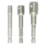 Set 3 adaptoare pentru chei tubulare Dedra: 1/2", 1/4", 3/8"