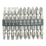 Set 10 biți șurubelniță 65 mm SL/PH/PZ, prindere HEX