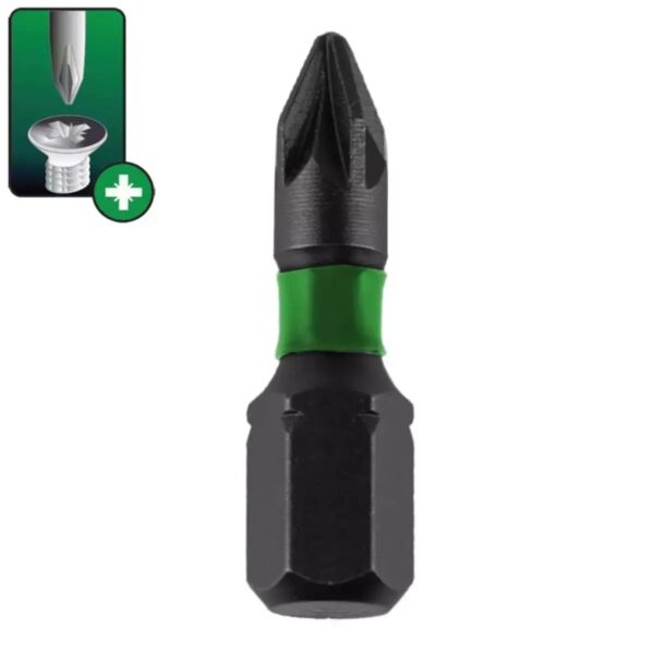 Biți de impact Pozidriv PZ2x25 mm, set 2 bucăți DEDRA