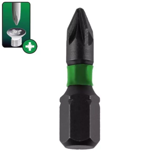 Biți de impact Pozidriv PZ4x25 mm, set 2 bucăți DEDRA