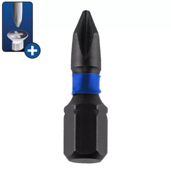 Biți de impact Phillips PH1x25 mm, set 2 bucăți DEDRA