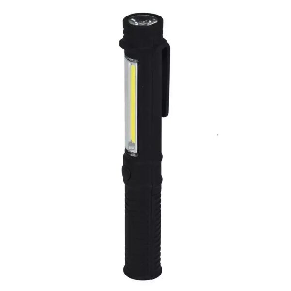 Lanternă pen COB + LED, 2 surse de lumină și magnet integrat