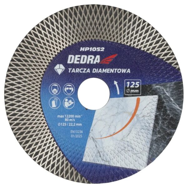 Disc diamantat 125 mm tip romburi pentru tăiere și finisare