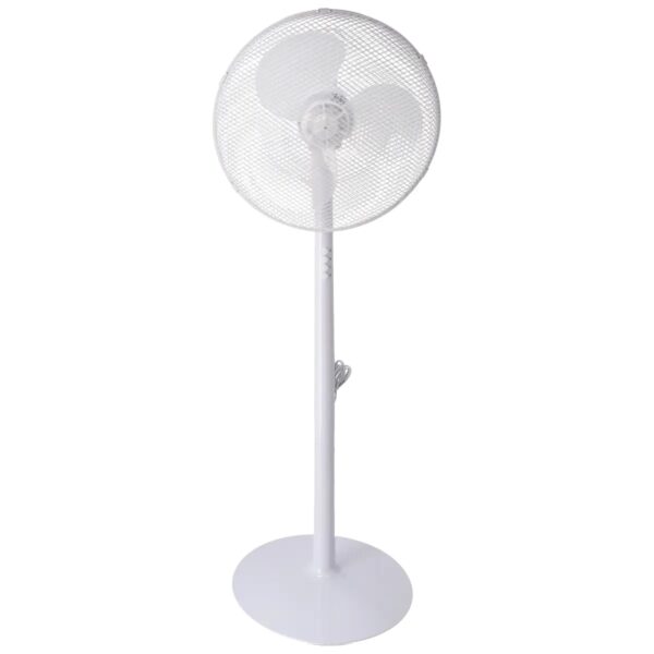 Ventilator cu picior 16" alb, 40W, 3 viteze și oscilație