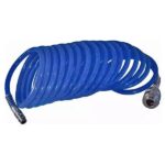 Furtun pneumatic spirală PU 15 m PANSAM, 8/5 mm, 12 bar, cu cuplaje rapide