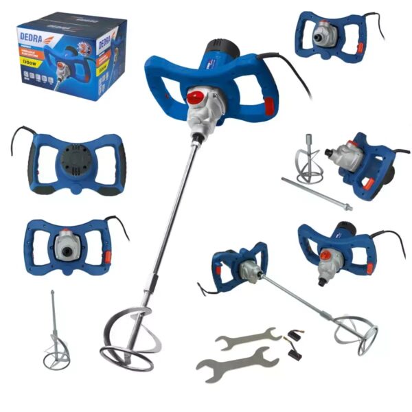 Mixer electric DEDRA 1300W pentru vopsea și mortar, 2 viteze