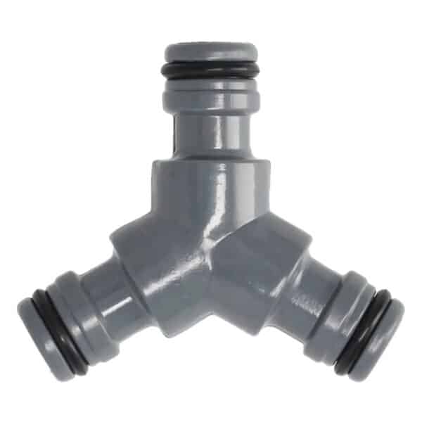 Conector Tee pentru 3 furtunuri cu cuplaj rapid 1", pe card DEDRA