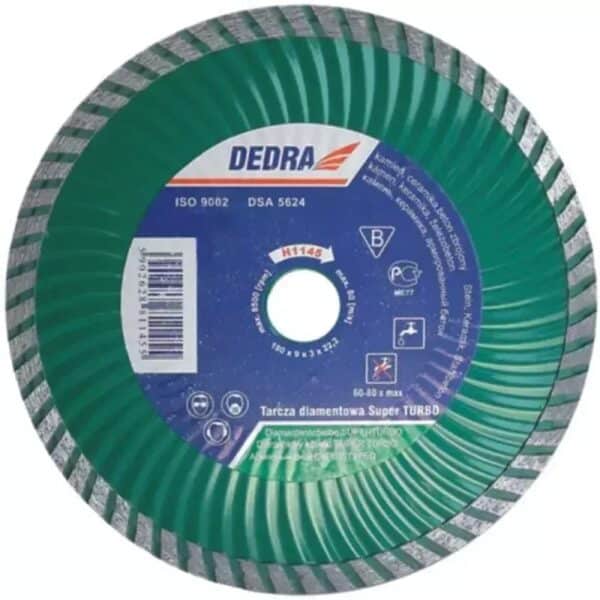 Disc diamantat super turbo 125 mm pentru beton armat DEDRA