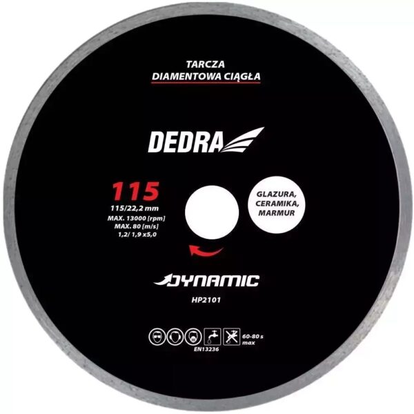 Disc diamantat continuu pentru ceramică 125x22,2 mm, tăiere fină