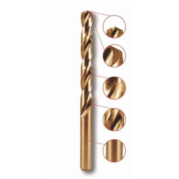 Set 3 burghie cobalt HSS 1x34 mm pentru metal, DIN338, precizie bună