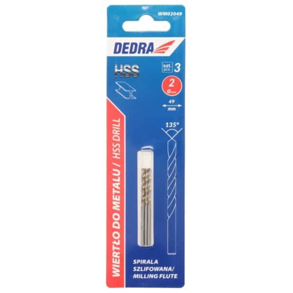 Set 3 burghie HSS 2x49 mm pentru metal, DIN338, precizie bună
