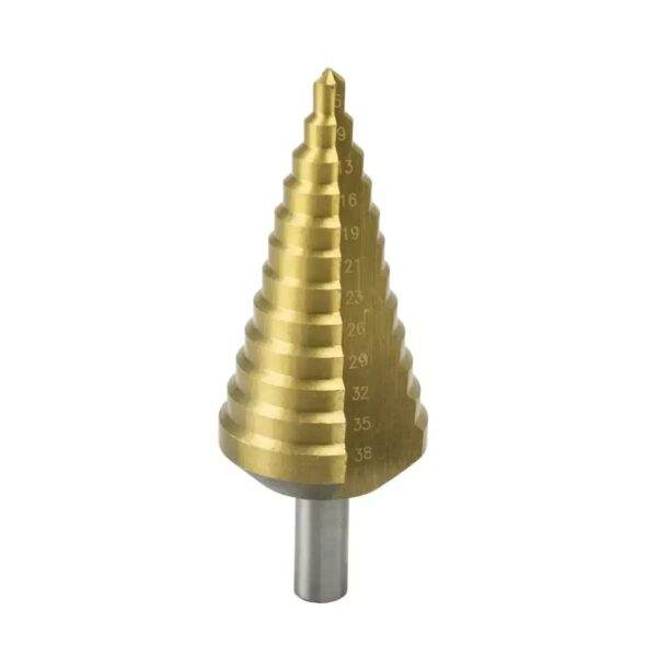Burghiu treptat HSS TiN 6-38 mm pentru metal, găurire precisă