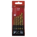 Set 6 burghie metal HSS cobalt TiN, 135°, pentru găurire precisă