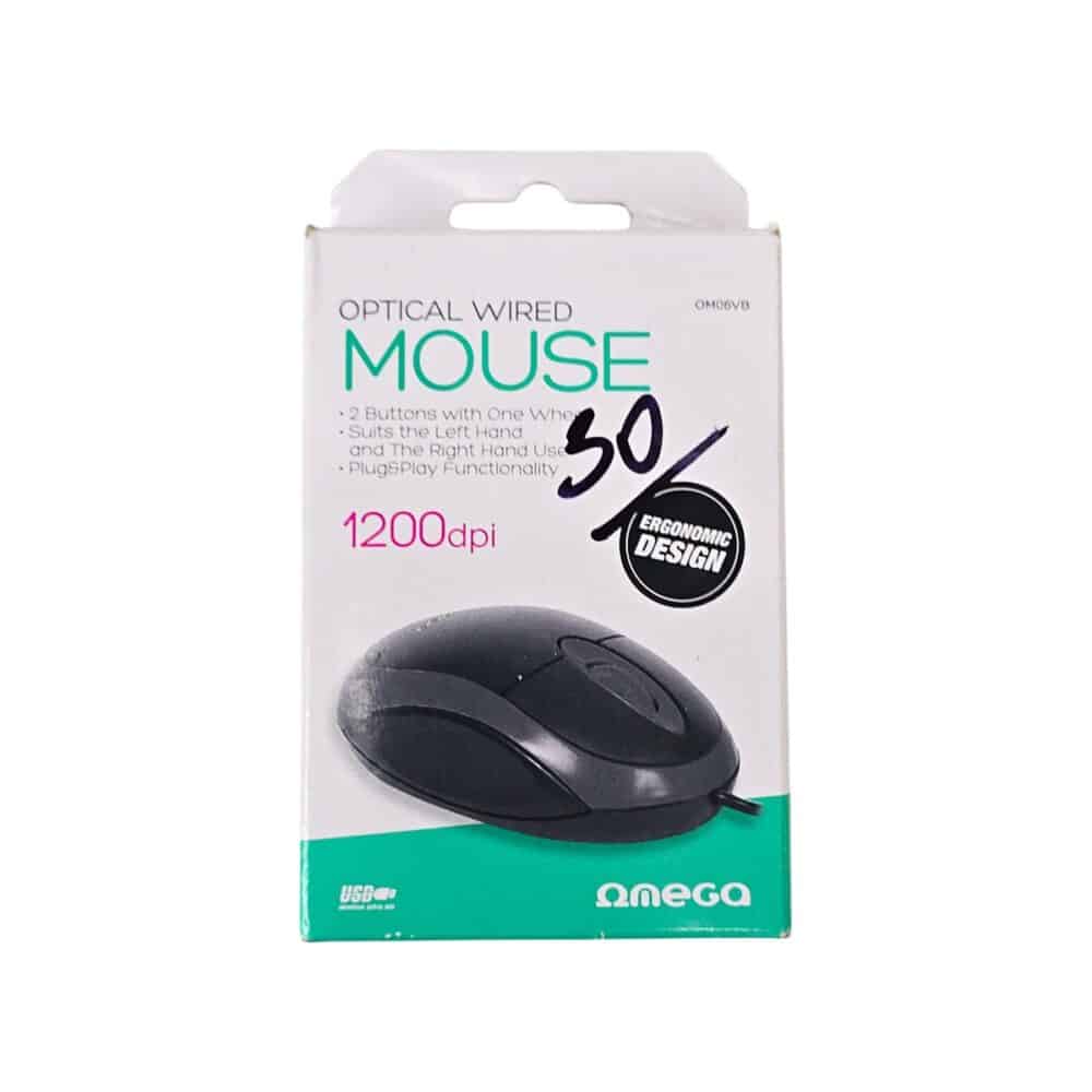Șoarece optic cu fir Omega OM06VB, negru, pentru calculator