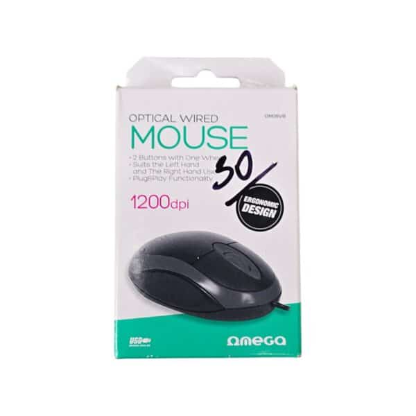 Șoarece optic cu fir Omega OM06VB, negru, pentru calculator