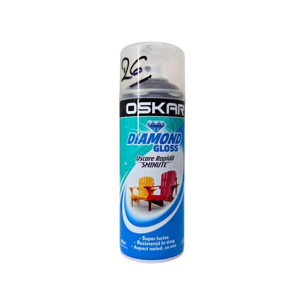Vopsea spray Oskar Diamond Gloss, finisaj lucios, maro RAL8017