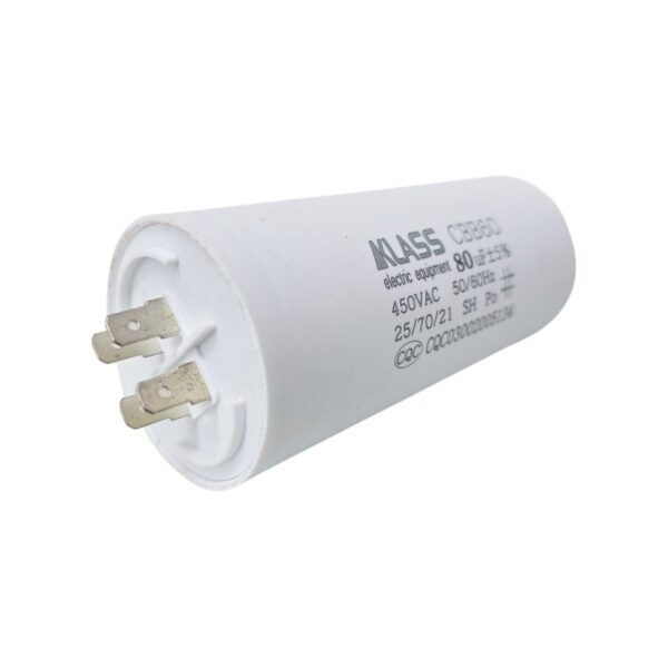 Condensator KLASS 80µF CBB60 pentru aplicații electrice și electronice