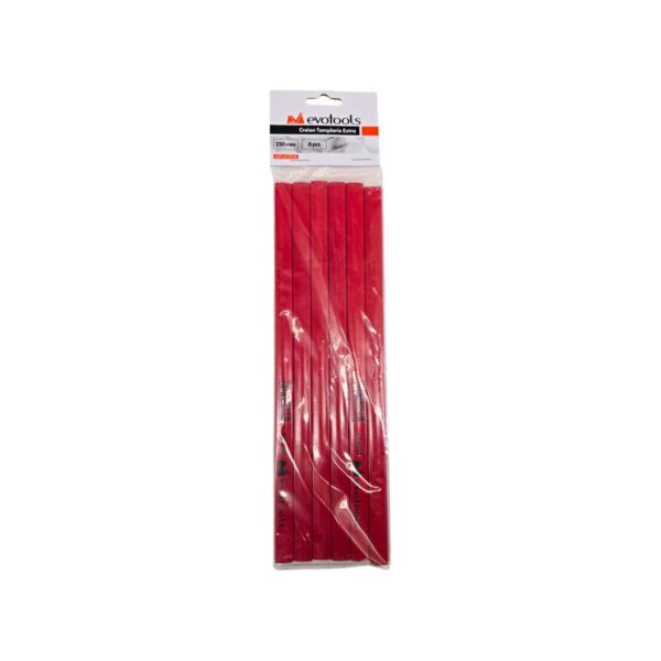 Creioane tâmplărie evotools Extra, set 6 bucăți, culoare roșie