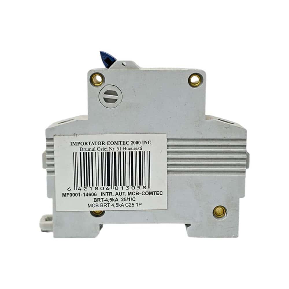 Întrerupător automat monopolar COMTEC MCB-C25/1P pentru protecție electrică