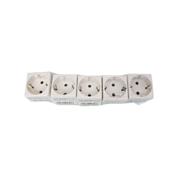 Priză Schuko albă COMTEC 2000 INC SRL, model MF0012-04042 pentru instalații electrice.
