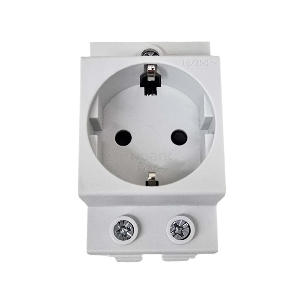 Priza electrică dublă cu împământare GEWISS model ARK, culoare albă