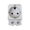 Priza electrică dublă cu împământare GEWISS model ARK, culoare albă