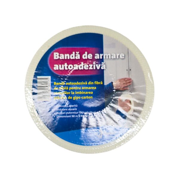 Bandă de armare autoadezivă Rigips pentru gips-carton, albă, 50 metri