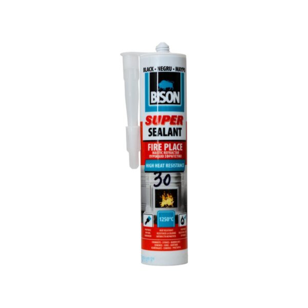BISON SUPER SEALANT FIRE PLACE silicon sanitar negru pentru șeminee