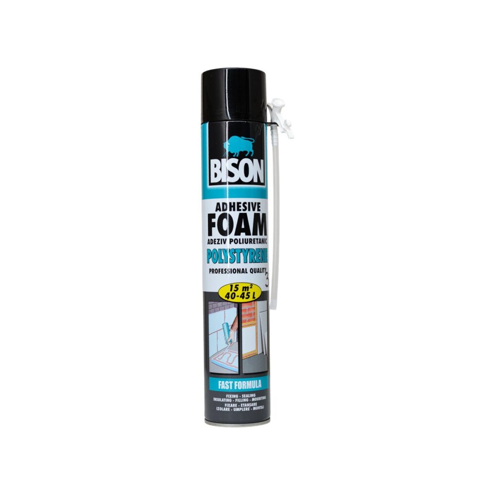 BISON Spumă manuală pentru polistiren, adeziv poliuretanic 750ml