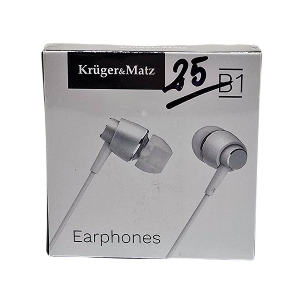 Căști cu fir Kruger&Matz model 25 B1 cu microfon și conector 3.5mm