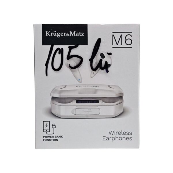 Casti wireless Kruger&Matz M6 105 bt, culoare albă