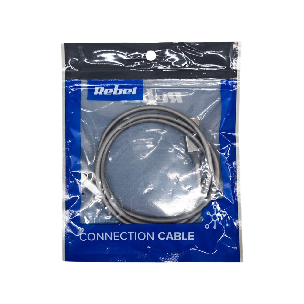 Cablu electric Rebel USB-A la Mini-USB, 1 metru, culoare gri