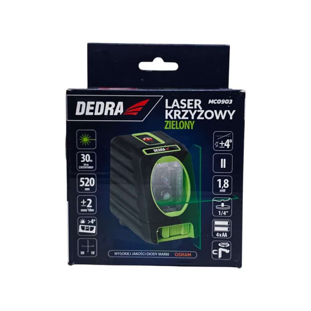 Laser în cruce verde DEDRA MC0903 pentru măsurători precise în construcții