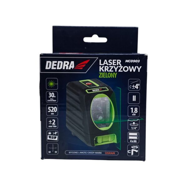 Laser în cruce verde DEDRA MC0903 pentru măsurători precise în construcții