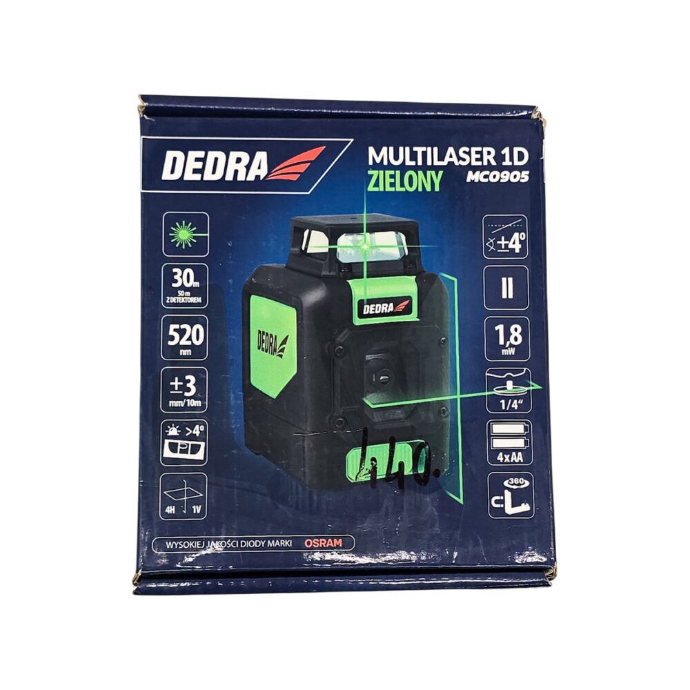 Nivelă laser verde DEDRA MULTILASER 1D pentru construcții și amenajări