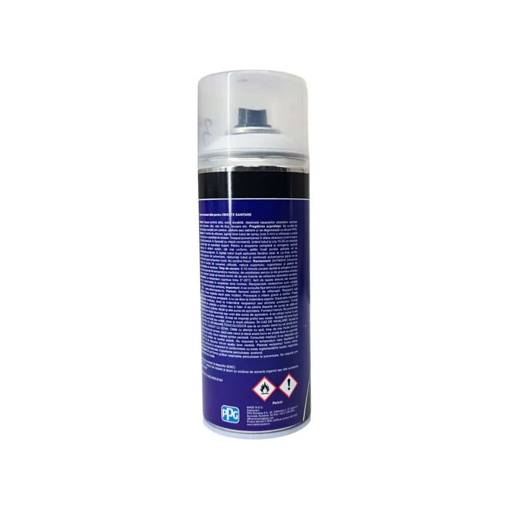 Vopsea spray alb sanitar OSKAR pentru baie și obiecte sanitare