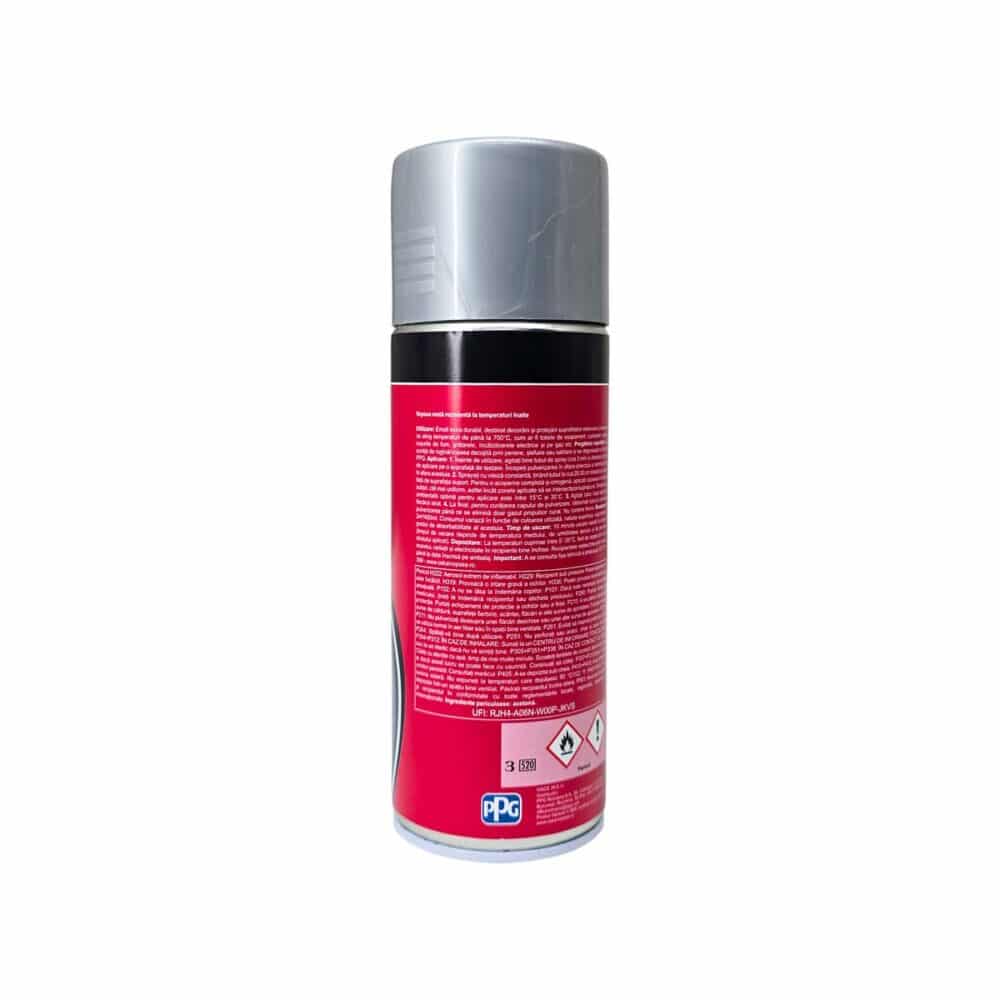 Vopsea spray argintie OSKAR pentru temperaturi înalte, 400ml