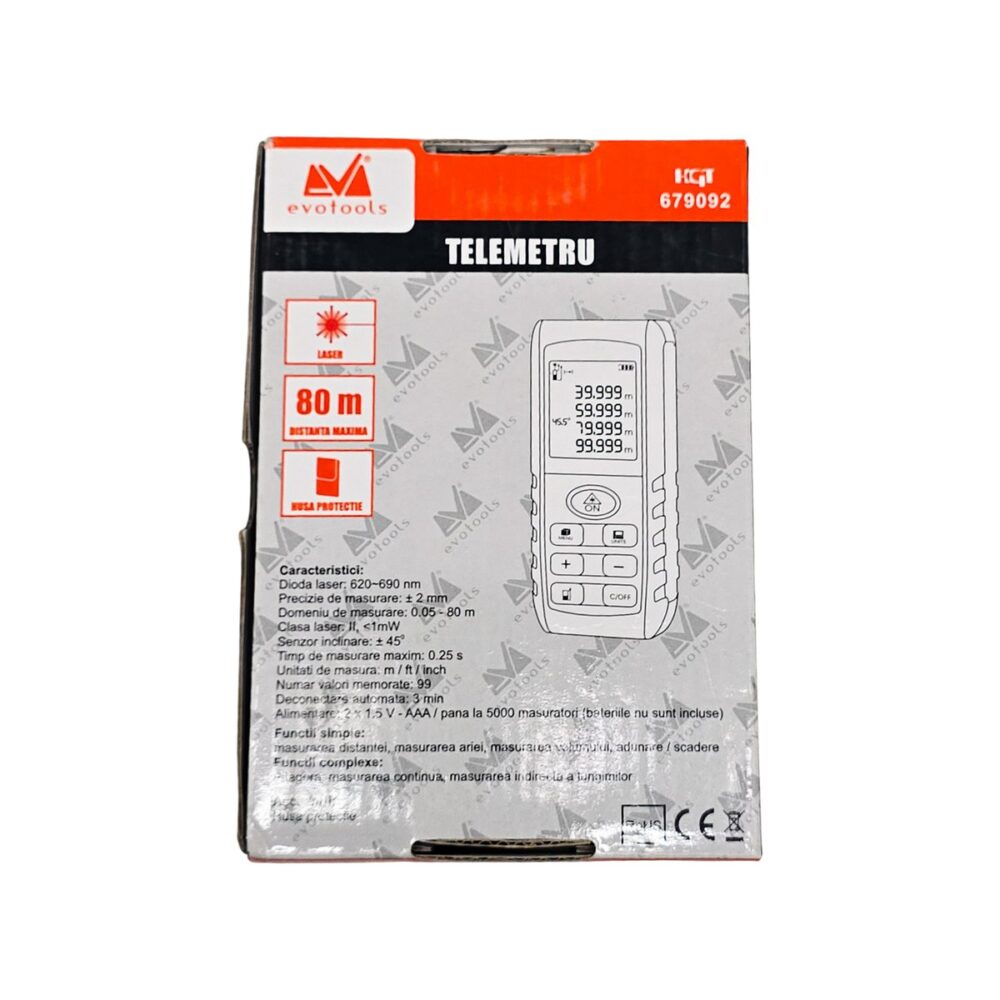 Evotools telemetru laser HGT679092 pentru măsurători precise și rapide