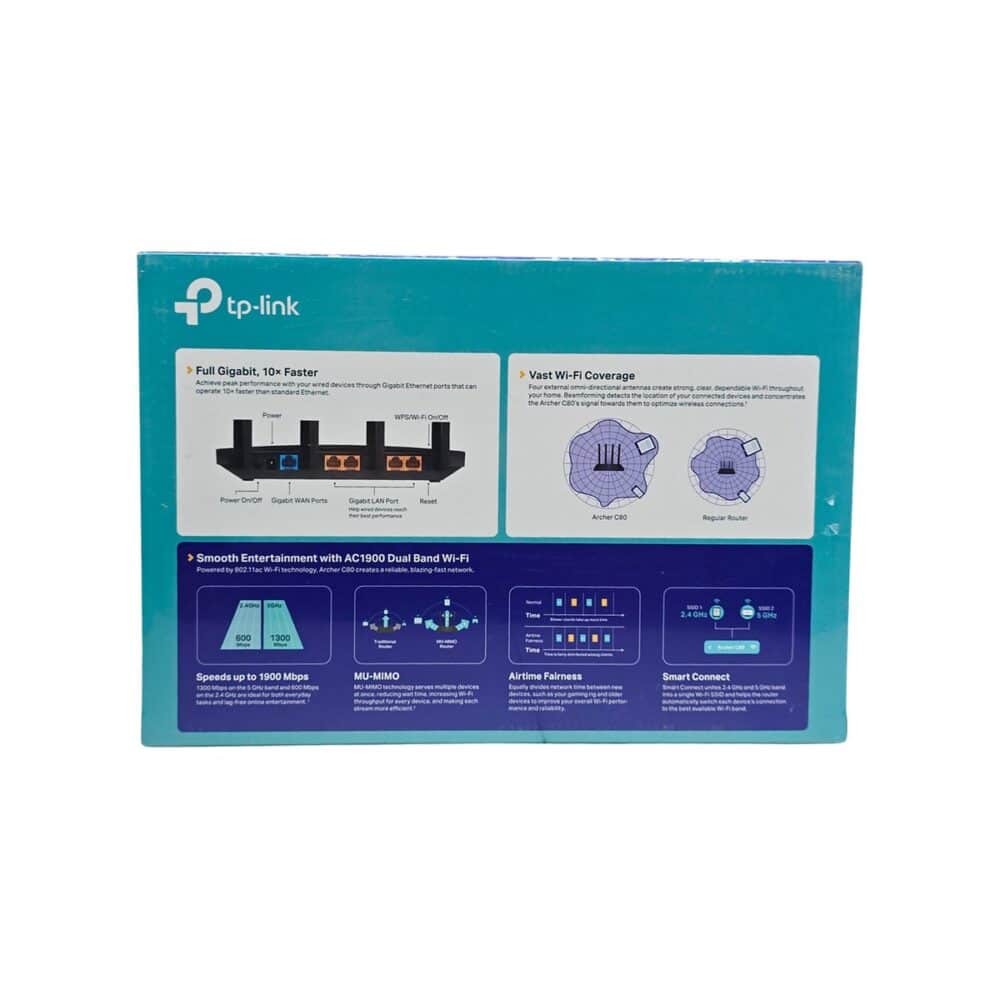 Router Wi-Fi TP-Link AC1900, negru, pentru acoperire extinsă și viteză mare