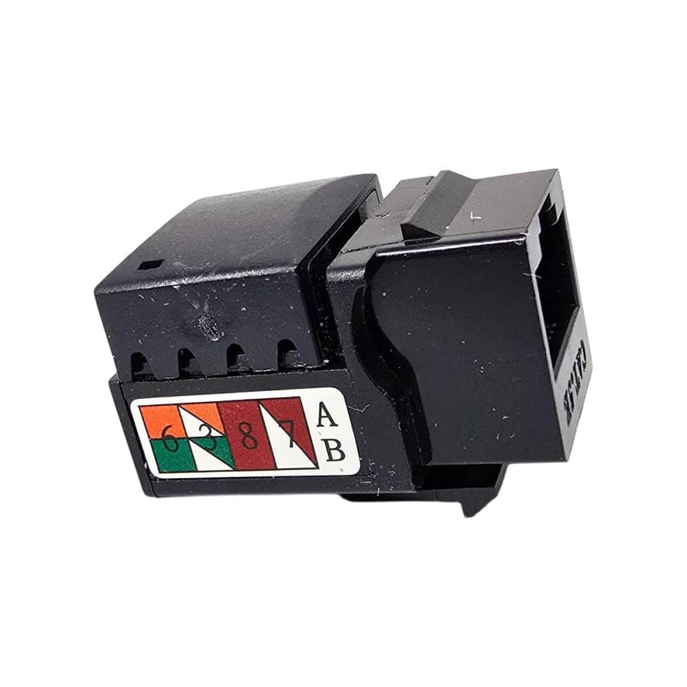 Conector RJ45 GEWISS System CAT.5e, negru, pentru rețele de date.